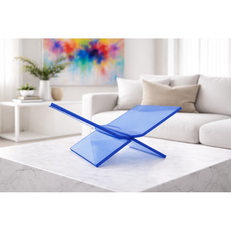 Boekenstandaard Blauw Transparant