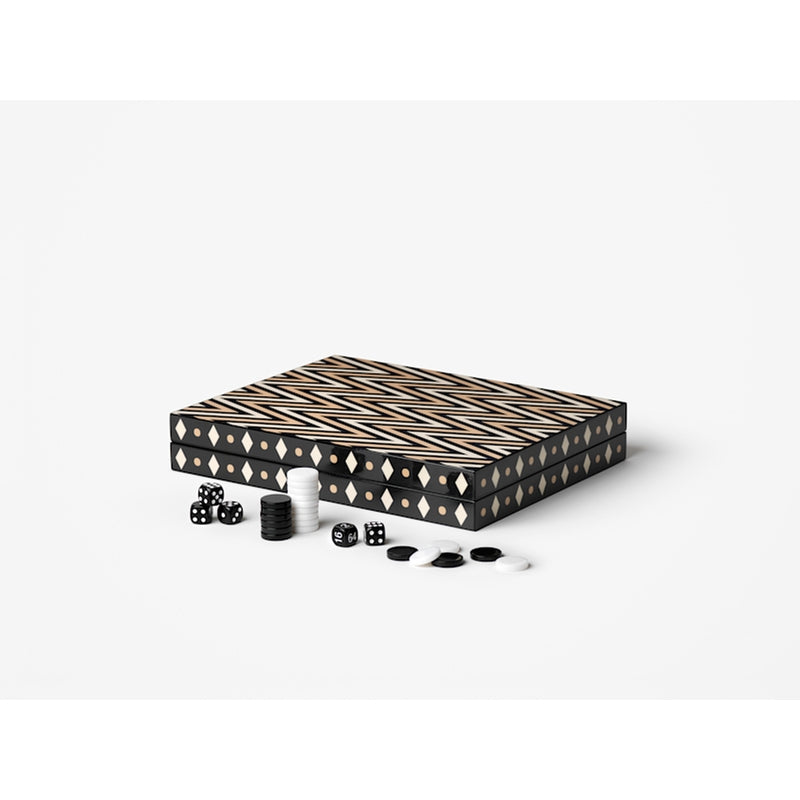 Lacquered Backgammon, Black